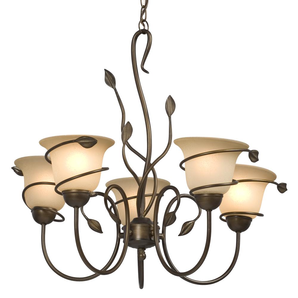 6XFNQ vintage Chandelier Stain bronze   Light  Light w/ Five Vintage Tea  Bronze chandelier